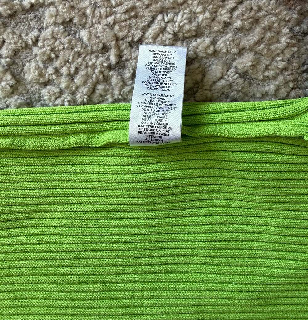 House of Harlow 1960 Ribbed Knit Eyelet Waist Midi Dress in Lime Green - Picture 8 of 8